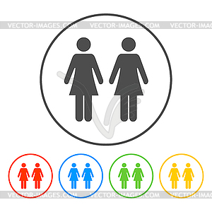 Man and woman icons - vector clipart