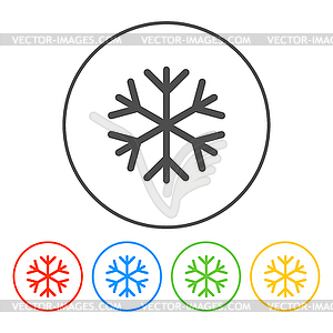 Snowflake flat icon - stock vector clipart