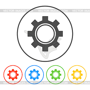 Gears icon, . Flat design style - vector image