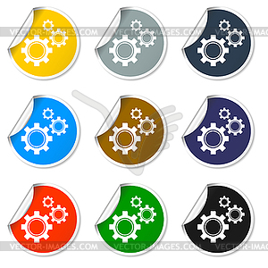 Gears icon, . Flat design style - vector clip art