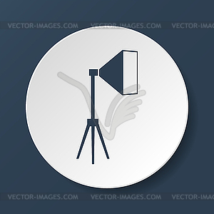 Studio light icon, , white on blue background - vector image