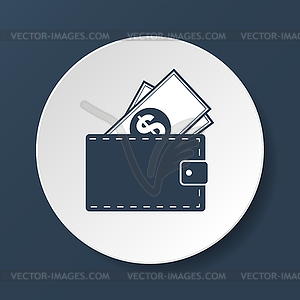 Wallet with dollars icon - vector image