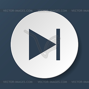 Глянцевая мультимедиа значок следующий трек - изображение в векторном формате