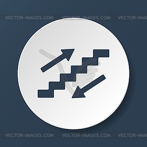 Staircase symbol on blue background - vector clip art