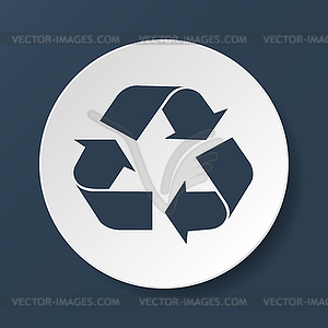 Recycle sign in white color - - vector clipart