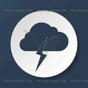 Lightning bolt weather flat line icon infographic - vector image