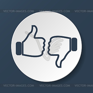 Thumb up icon, flat design - vector clip art