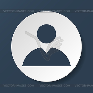 Flat long shadow icon of businessman - vector image