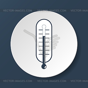 Flat style with long shadows, thermometer icon  - vector clip art