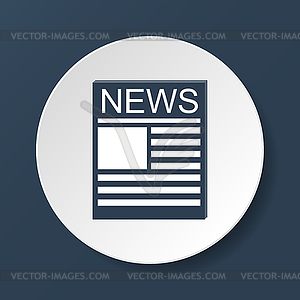 Flat icon of news - vector clip art