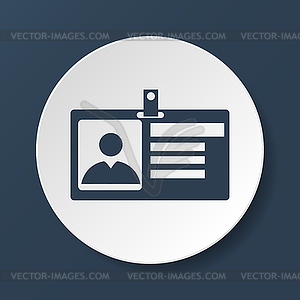 Identification card icon. Flat design style - vector image