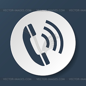 Flat icon of phone - vector clip art