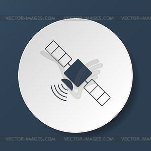 Satellite icon with long shadow - vector clipart / vector image