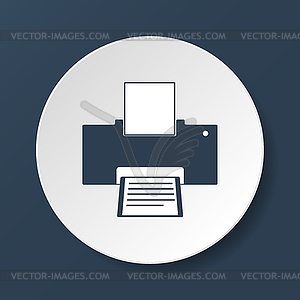 Printer icon, . Flat design style - color vector clipart