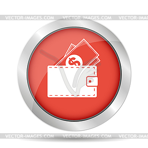 Wallet with dollars icon - vector image