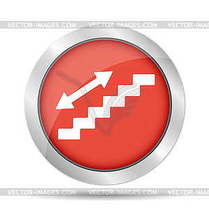 Символ лестница на красном фоне - векторный эскиз
