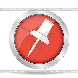 Push pin icon - vector clipart