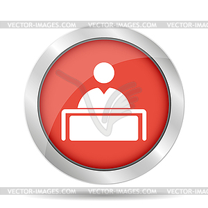 Flat long shadow icon of businessman - vector clipart