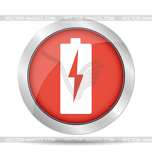 Flat Battery Sign Charging Energy - vector image