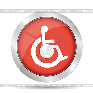 Cripple Flat red Simple Icon - vector EPS clipart