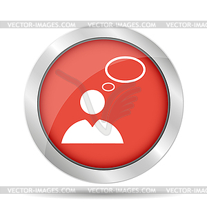 Flat long shadow icon of businessman - vector image