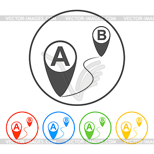 Map pointer flat icon, . Flat design style - vector image