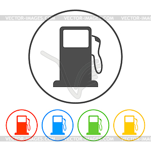 Gasoline pump nozzle sign. Gas station icon - vector clipart