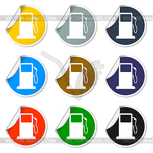 Gasoline pump nozzle sign. Gas station icon - vector image