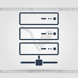 Computer Server icon, flat design - vector image