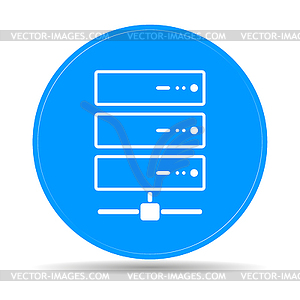 Computer Server icon, flat design - vector clip art