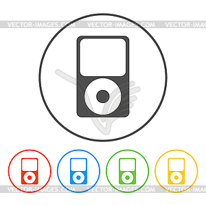 Portable media player icon. Flat design style. EPS - vector clip art