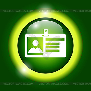 Identification card icon. Flat design style - vector image