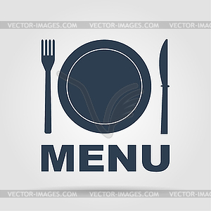 Menu with cutlery sign - vector image