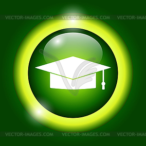 Выпускной Cap Иконка - векторизованное изображение клипарта