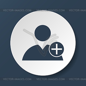 Flat icon of add friend - vector EPS clipart