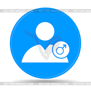 User icon Male sign - vector clipart