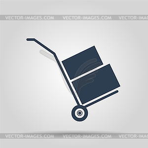 Wheelbarrow for transportation of cargo, web icon - vector clipart / vector image