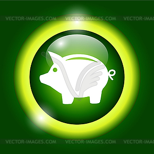 Piggy bank icon - vector clipart