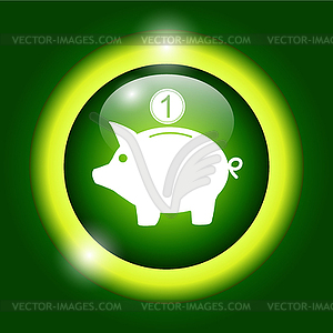 Piggy bank icon - vector clipart