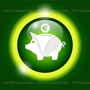 Piggy bank icon - vector image