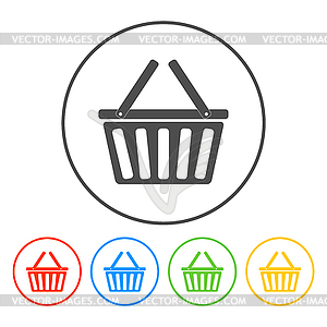 Shopping basket icon - vector image