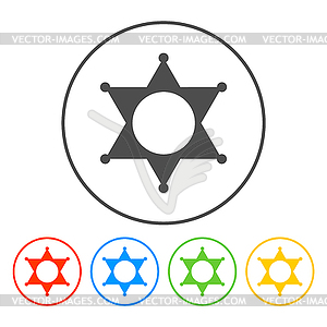 Sheriff star. Flat web icon or sign - vector clip art