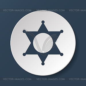 Sheriff star. Flat web icon or sign - vector image