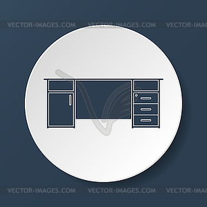 Значок стол - векторное изображение клипарта