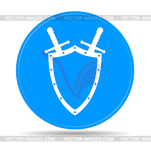 Sword and shield icon - vector clipart