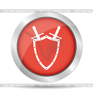 Sword and shield icon - vector clipart