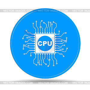 Circuit board icon. Technology scheme square symbol - vector clipart