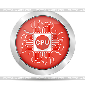 Circuit board icon. Technology scheme square symbol - vector clip art