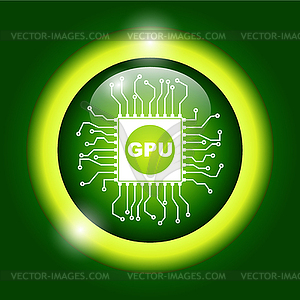 Circuit board icon. Technology scheme square symbol - vector image