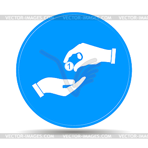 Give alms Flat icon - vector image